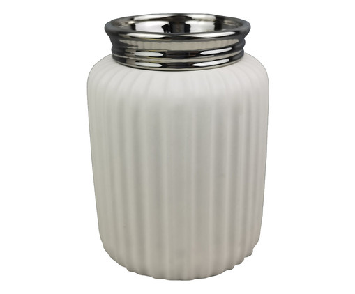 Vaso Cou Branco Prateado, Branco | WestwingNow