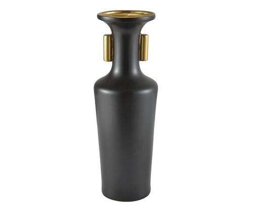 Vaso Fuanti Preto e Dourado, Preto | WestwingNow