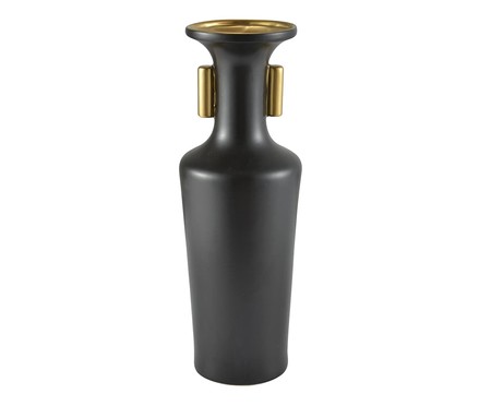 Vaso Fuanti Preto e Dourado