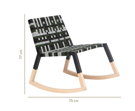 Cadeira de Balanço em Madeira e Fita Náutica Siri - Colorida | WestwingNow