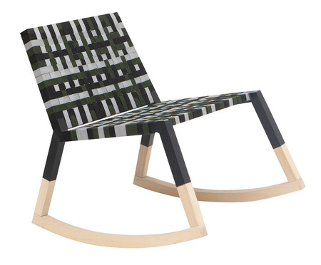 Cadeira de Balanço em Madeira e Fita Náutica Siri - Colorida | WestwingNow