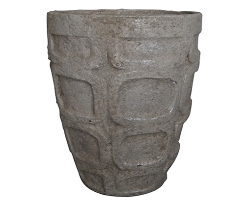Vaso de Piso em Cimento Geométrico - Cinza, Cinza | WestwingNow