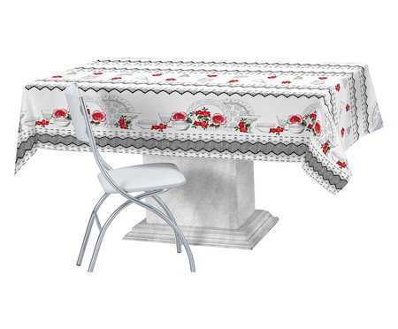 Toalha de Mesa Malta Petalas Branco