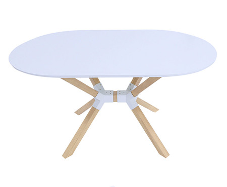 Mesa de Jantar Oval Lines Laca Offwhite | WestwingNow