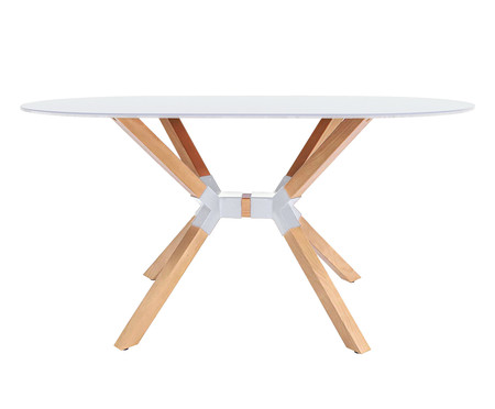 Mesa de Jantar Oval Lines Laca Offwhite | WestwingNow