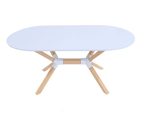 Mesa de Jantar Oval Lines Laca Offwhite | WestwingNow