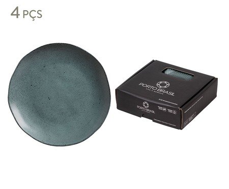 Jogo de Pratos Raso Orgânico Petroleum Azul | Westwing