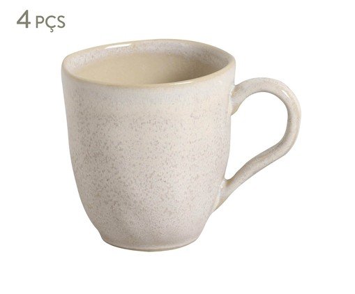 Jogo de Canecas Orgânico Latte Cru, Bege | WestwingNow