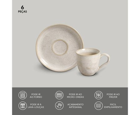 Jogo de Xícaras para Café Bio Latte Cru | Westwing