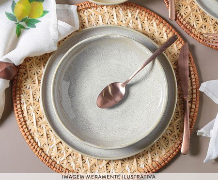 Jogo de Pratos Fundo Bio Latte Cru | Westwing