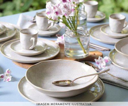 Jogo de Pratos Fundo Bio Latte Cru | Westwing
