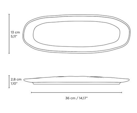 Jogo de Travessas Oval Rasa Orgânico Titanium Azul Escuro | Westwing