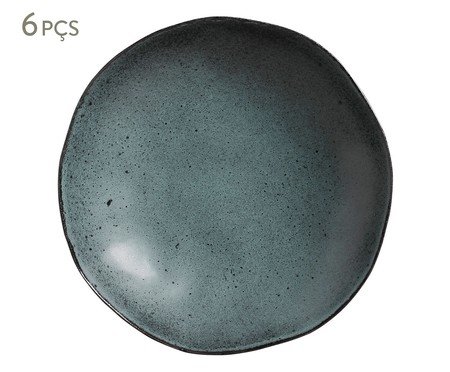 Jogo de Pratos Fundo Orgânico Petroleum Azul | Westwing