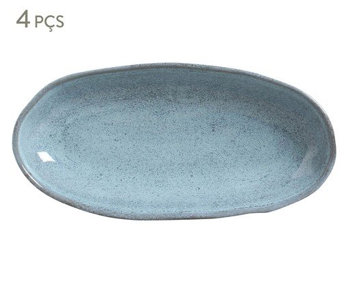 Jogo de Travessas Oval Funda Orgânico Breeze Azul Claro, Azul | WestwingNow