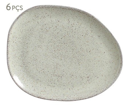 Jogo de Pratos Raso Orgânico Pistache Verde Menta | Westwing