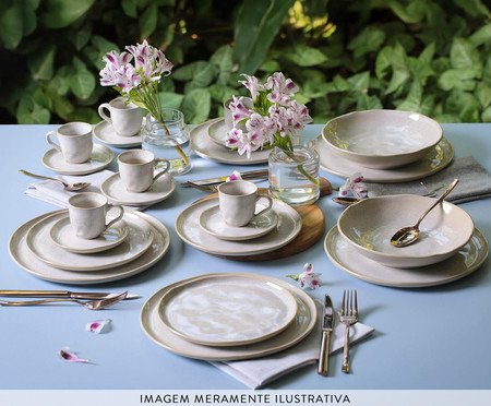 Jogo de Pratos Raso Bio Latte Cru | Westwing