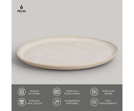 Jogo de Pratos Raso Bio Latte Cru | Westwing