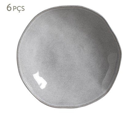 Jogo de Pratos Fundo Orgânico concreto