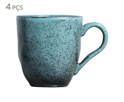 Jogo de Canecas Orgânico Petroleum Azul, Azul | WestwingNow