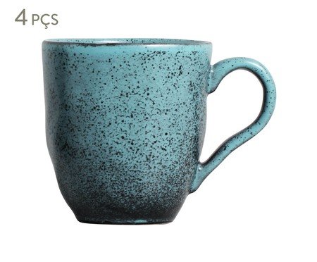 Jogo de Canecas Orgânico Petroleum Azul | Westwing