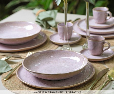 Jogo de Pratos para Sobremesa Bio Litchi Rosa | Westwing