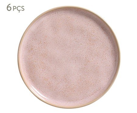 Jogo de Pratos para Sobremesa Bio Litchi Rosa | Westwing