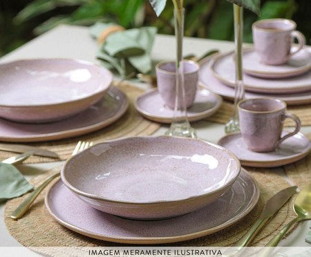 Jogo de Pratos Raso Bio Litchi Rosa | Westwing