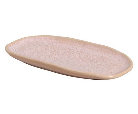 Jogo de Travessas Oval Rasa Pequena Orgânico Litchi Rosa | Westwing