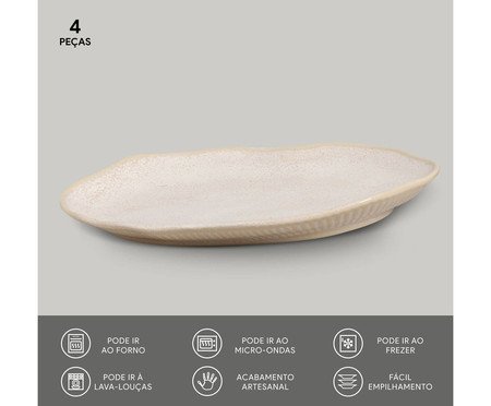 Jogo de Travessas Oval Rasa Média Bio Latte Cru | Westwing