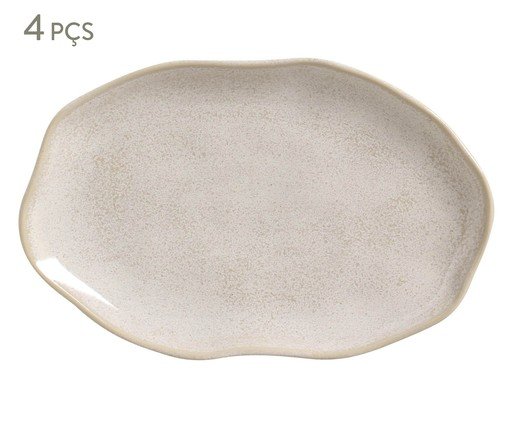 Jogo de Travessas Oval Rasa Média Bio Latte Cru, Bege | WestwingNow