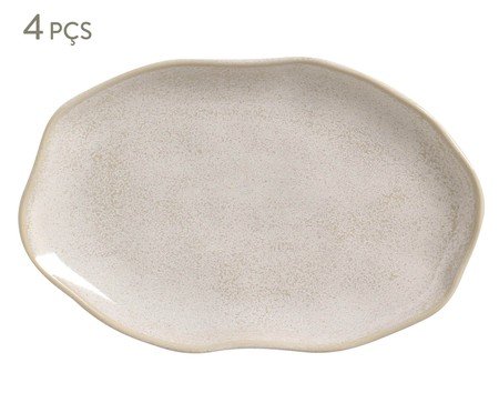 Jogo de Travessas Oval Rasa Média Bio Latte Cru | Westwing