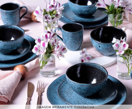 Jogo de Bowls Orgânico Petroleum Azul | Westwing