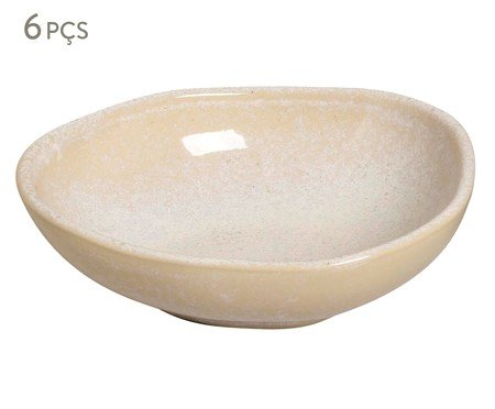 Jogo de Cumbucas Oval Orgânico Latte Cru | Westwing