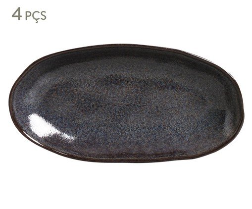 Jogo de Travessas Oval Funda Titanium Azul Escuro, Preto | WestwingNow