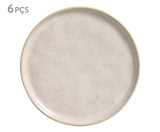 Conjunto com 6 Pratos de Sobremesa Bio Latte, Bege | WestwingNow