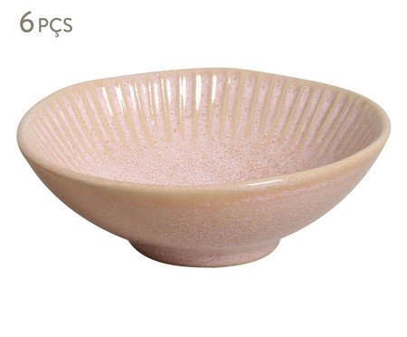 Jogo de Cumbucas Linhas Litchi Rosa | Westwing