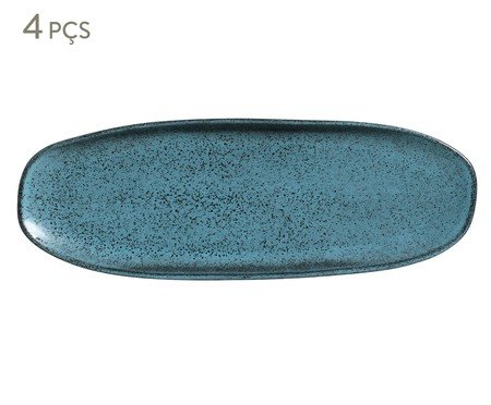 Jogo de Travessas Oval Rasa Orgânico Night Sky Azul | Westwing