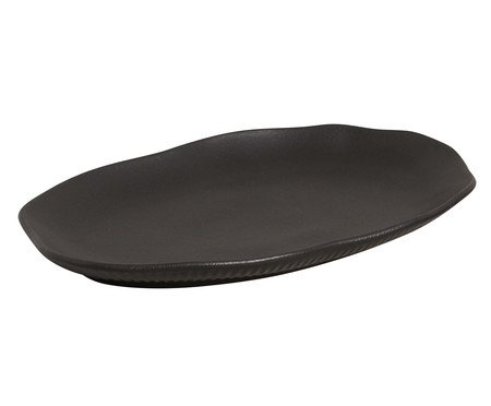 Jogo de Travessas Oval Rasa Média Bio Matte Preto | Westwing