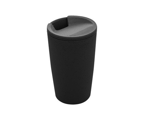 Copo Térmico com Tampa em Bambu Preto, Preto | WestwingNow