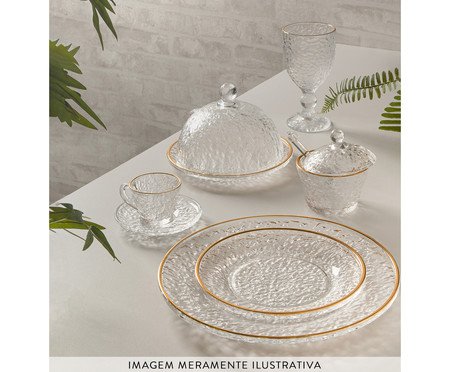 Meleira em Cristal Martelado com Colher e Tampa com Fio de Ouro Petra | Westwing