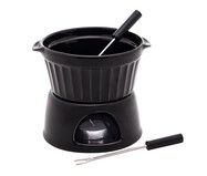 Aparelho de Fondue de Porcelana Classic Preto | WestwingNow