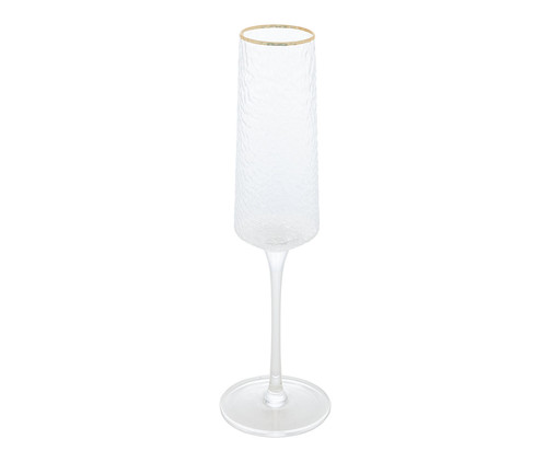 Taça de Champanhe em Cristal Cyzarine com Fio em Ouro, Transparente | WestwingNow