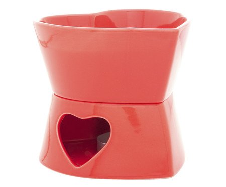 Aparelho de Fondue em Porcelana Coração Vermelho Wolff | Westwing