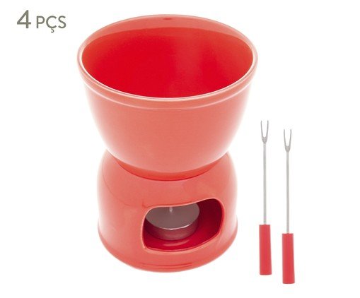 Aparelho de Fondue em Porcelana Vermelho Wolff, Vermelho | WestwingNow