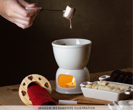 Aparelho de Fondue em Porcelana Branco Wolff | Westwing