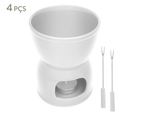 Aparelho de Fondue em Porcelana Branco Wolff | Westwing