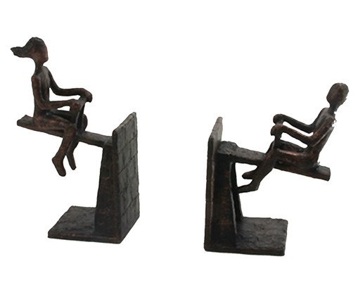 Jogo de Aparadores de Livros Gangorra, Preto | WestwingNow