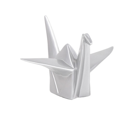 Adorno Origami Pássaro Prateado | WestwingNow