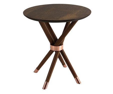 Mesa Lateral Penélope Marrom Escuro e Acobreada | Westwing