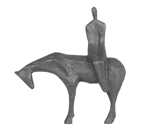Escultura Homem Sentado No Cavalo, Cinza | WestwingNow